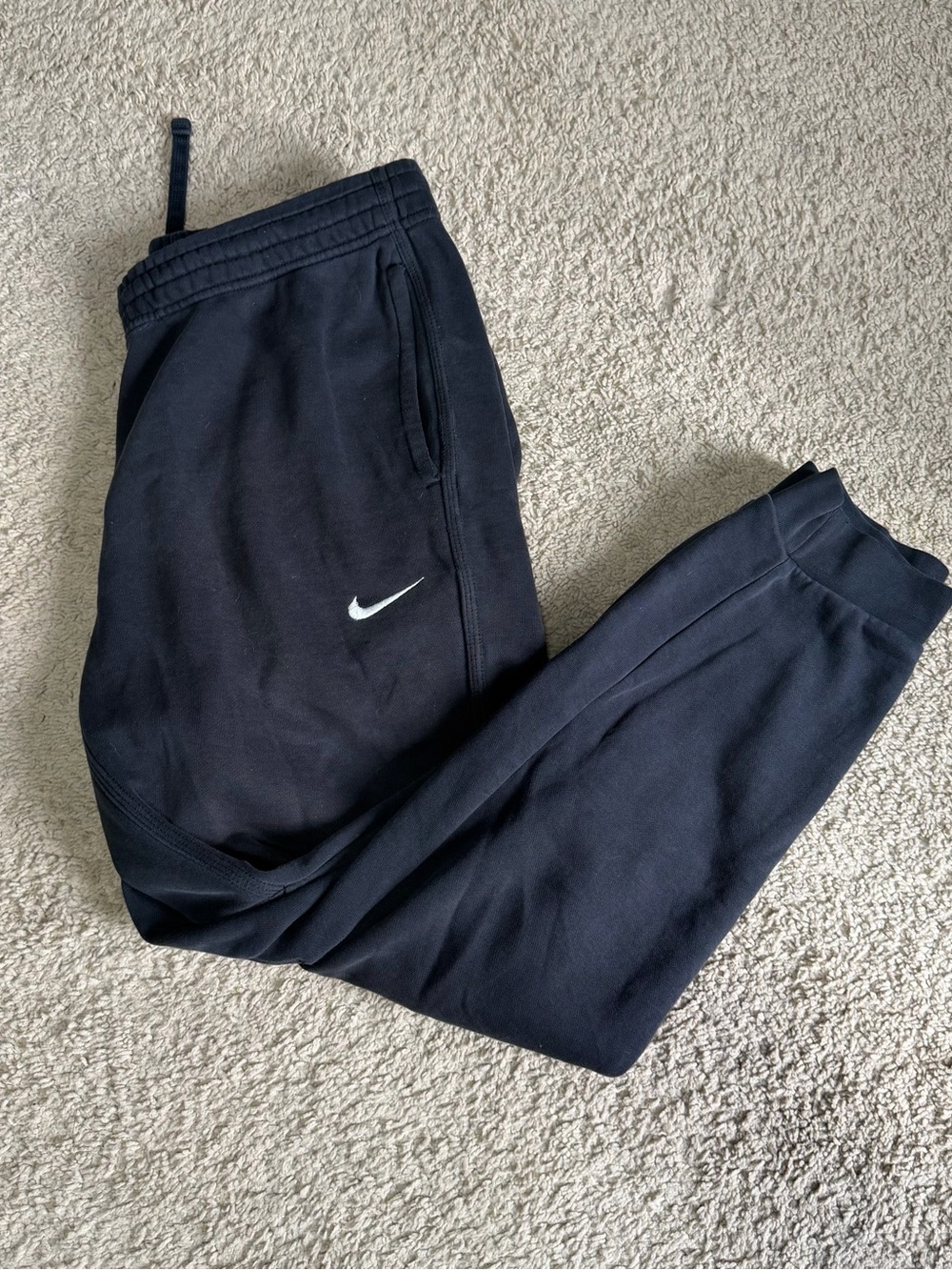 Nike Black Jogger Pants with White Swoosh